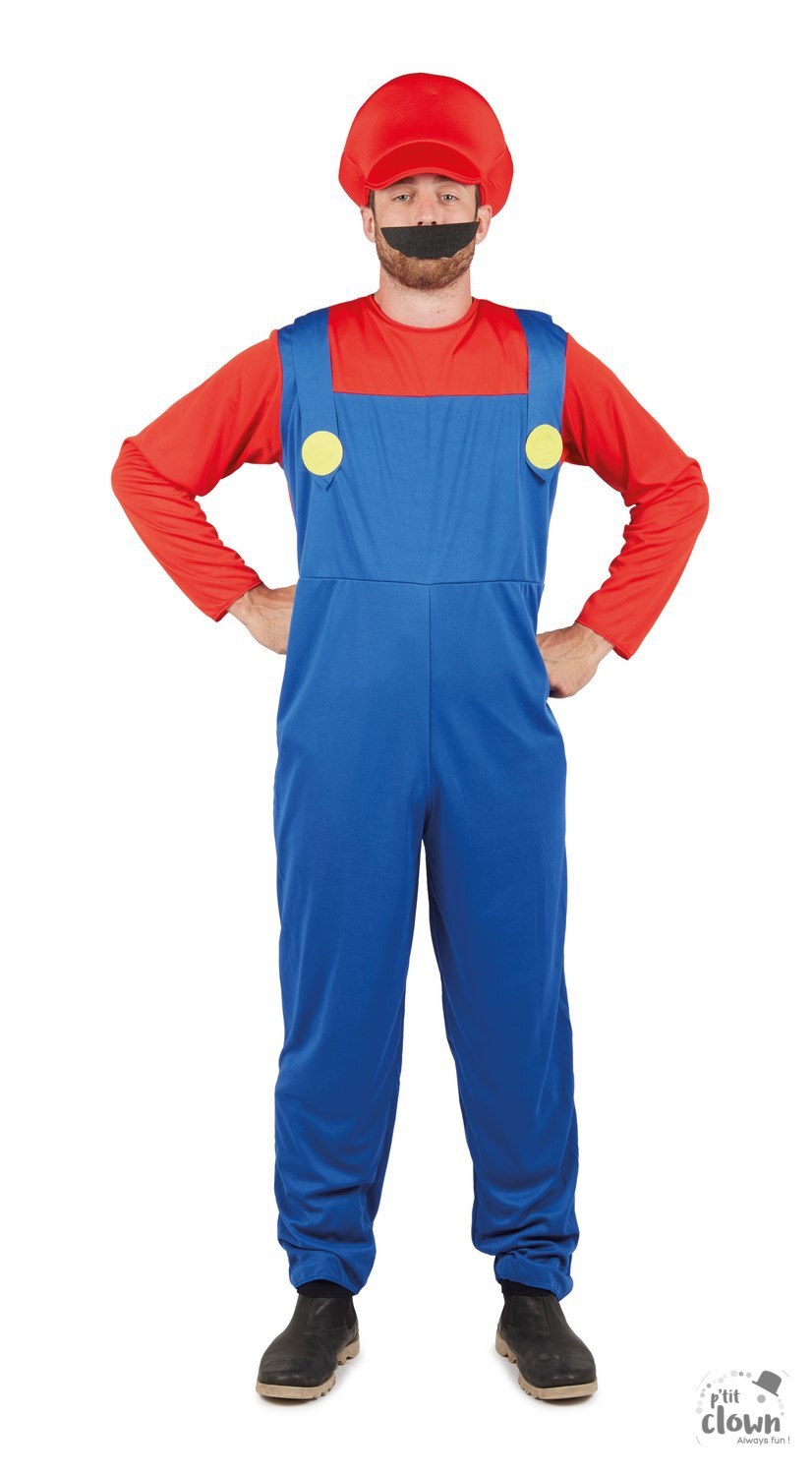 Adulte Mario Bros Style Déguisement Plombiers Mat Costume