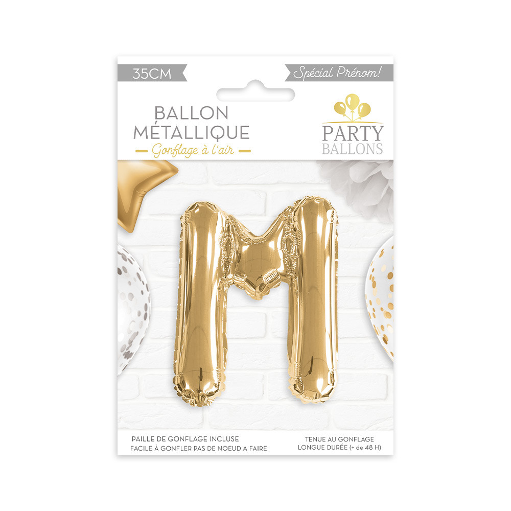 Ballon métallique - Lettres - Doré