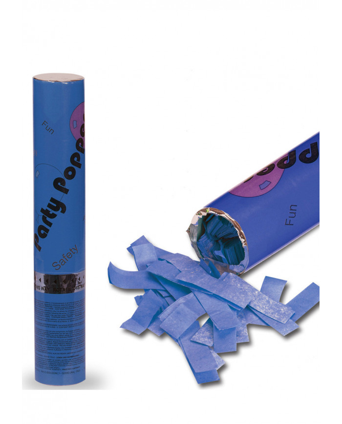 Canon à confettis bleu