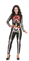 COSTUME COLOURFUL SKELETON TAILLE L