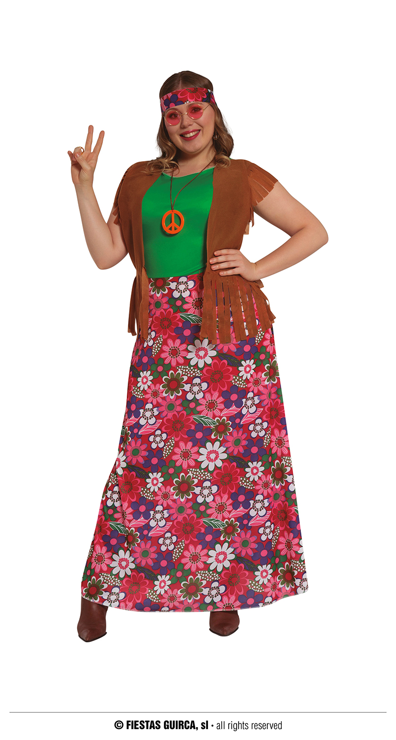 Déguisement hippie femme à fleurs