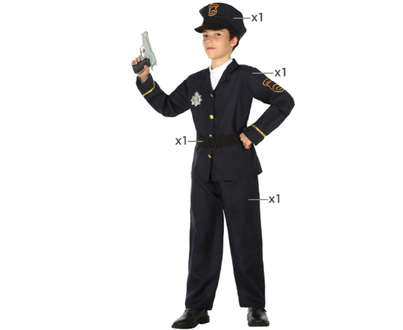 ATOSA Déguisement Policier uniforme - Garçon - 3/4 ans (96 à 104
