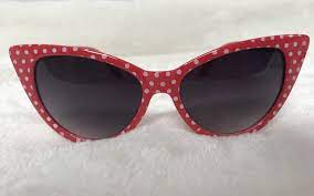 LUNETTES PIN UP ROUGE A POIS BLANCS