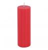 BOUGIE PILIER CANNELEE 15 CM COULEUR : ROUGE
