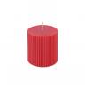 BOUGIE PILIER CANNELEE 7.5 CM COULEUR : ROUGE