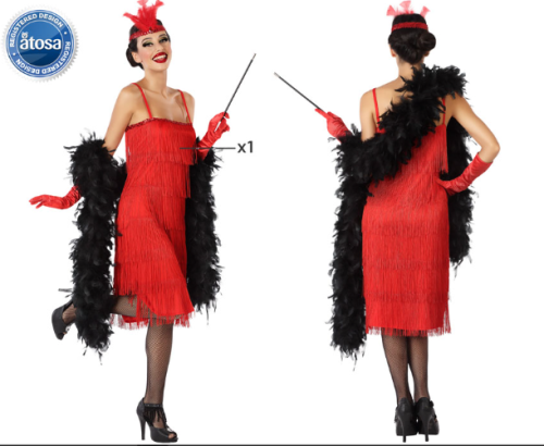 COSTUME CHARLESTON ROUGE TAILLE M-L