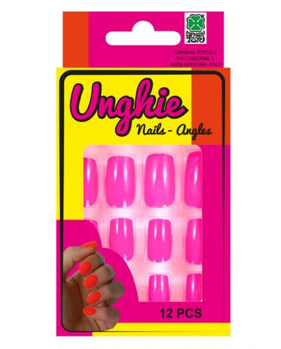 FAUX ONGLES ROSE FLUO