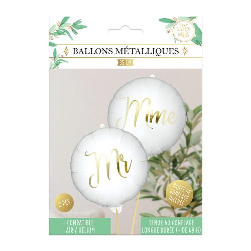 PACK 2 BALLONS METAL   MME & MR 