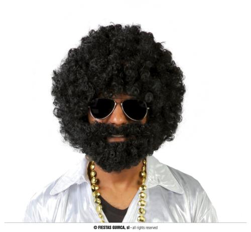 PERRUQUE AFRO AVEC BARBE