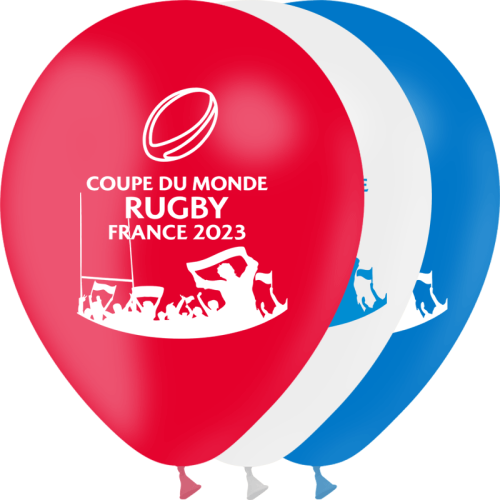 BALLONS LATEX COUPE DU MONDE RUGBY X10